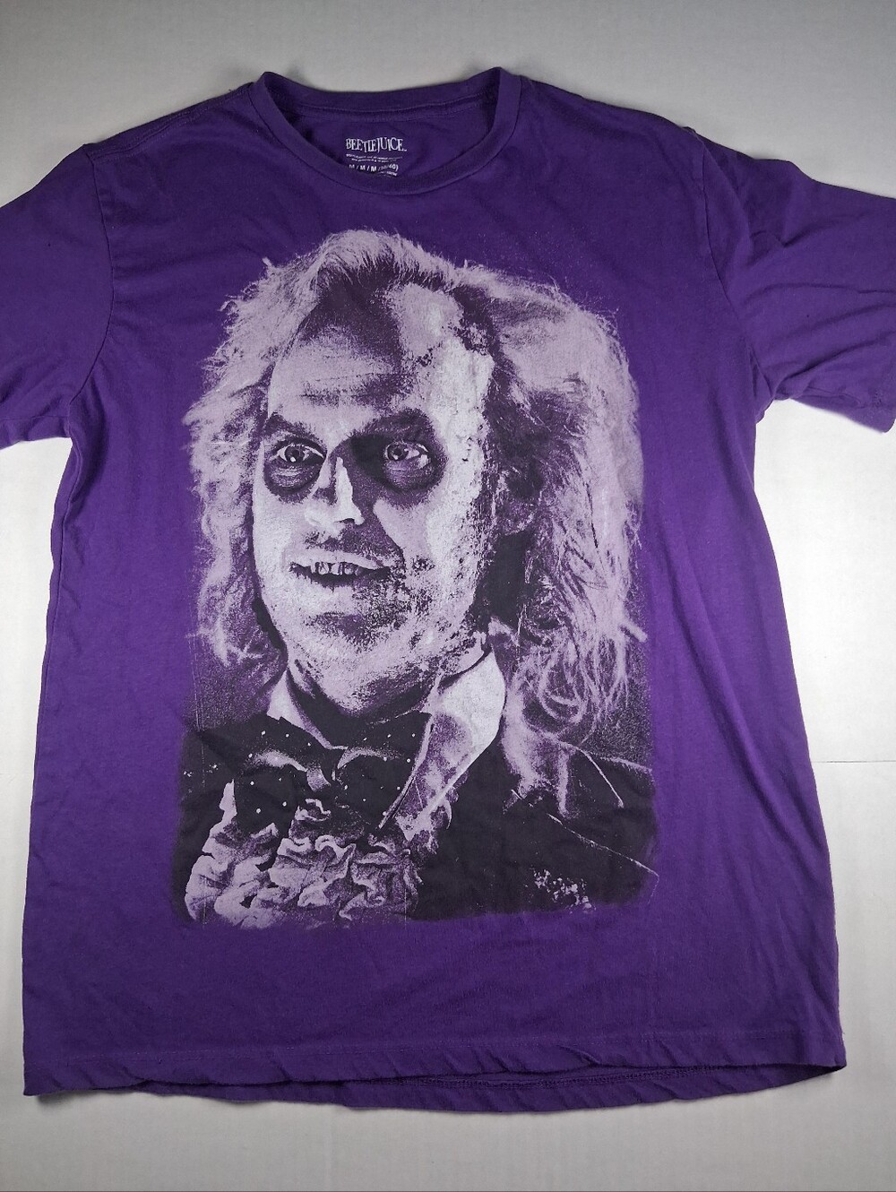 Beetlejuice Purple Short Sleeve Crew Neck T-shirt Size Medium